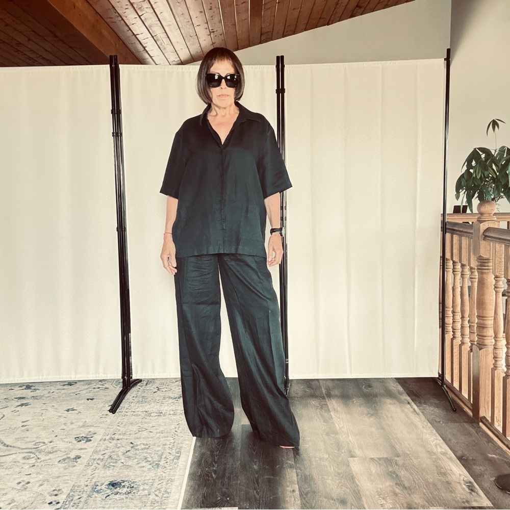 Cynthia Rowley Black Linen Women's Pantsuit